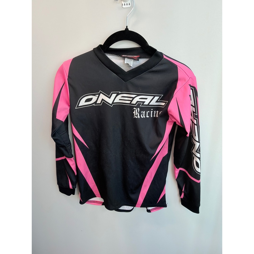 O'Neal Racing MX Jersey Kids Small Black Pink Good Padded Elbows Motocross BMX